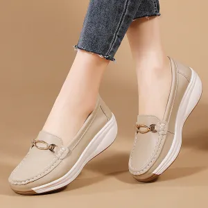 Summer Walking Arch Support Orthopedic Platform Loafer Shoes For Women