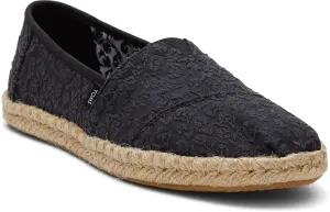 Toms Women Alpargata Rope Black Posy Lace