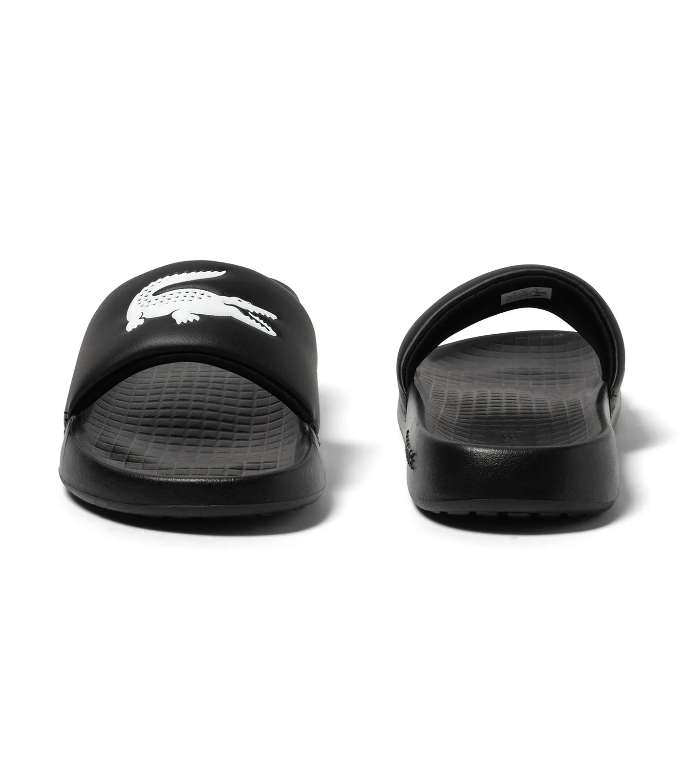 Women's Lacoste Croco 1.0 Synthetic Slides Black/White